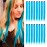 KGBFASS 16Pcs Light Blue Clip in Hair Extensions Straight Synthetic Highlights Colored Party Hairpieces for Women Festival Daily Outfits Used 20 inch(Light Blue)