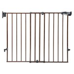 Babelio Baby Gate for Stairs & Doorways, 26-43 W 28 H No Bottom Bar| Easy Installation| One-Handed Operation| Auto-Close| Hardware Mount (Drill Needed) Safety Dog/Pet Gate (Black Wood Pattern)