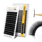 NAGARAKU Wet Camellia Eyelash Extension, Individual Lashes 3 Multi-length Fans Premium Matte Black Natural Pre-Glued Classic Lash Extensions Mega Volume Beauty Salon Supplies - 0.07L 8-9-10