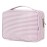 Narwey Small Hanging Travel Toiletry Bag for Women, Travel Bag for Toiletries, Makeup Bag Organizer Cosmetic Bags Make Up Bags for Girls (Dusty Pink Stripe)