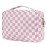 Narwey Small Hanging Travel Toiletry Bag for Women, Travel Bag for Toiletries, Checkered Makeup Bag Organizer Cosmetic Bags Make Up Bags for Girls (Dusty Pink Checkerboard)