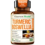 Turmeric Curcumin Supplement with Boswellia Serrata, Ginger Root, Organic Turmeric Powder & Black Pepper - 95% Curcuminoids Turmeric Supplement - 60 Gluten Free Tumeric Boswellia Extract Tablets