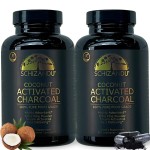 Schizandu Activated Coconut Charcoal Capsules- Supports Health - Vegan, Organic, Non-GMO, No Additives - X-Large Bottle 210 Count - Pack of 2