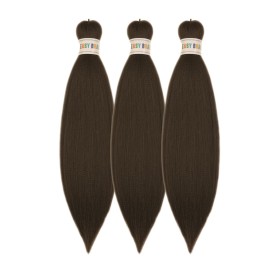 Brown Braiding Hair Pre Stretched 16Inch 4 Synthetic Kids Braid in Hair Extension for Braiding