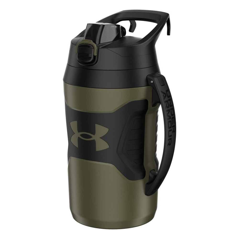Under Armour Half Gallon Water Bottle Insulated, 64oz Insulated Water Bottle with Handle, Fence Hook, Leak Resistant, for Baseball, Football & More, Marine OD Green