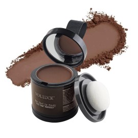 VOLLUCK Root Touch up Powder, Instant Hairline Powder for Thinning Areas and Gray Hair Coverage, Natural and Non-greasy Root Cover up for Women and Men (Hazel Brown, 0.35 Ounce)