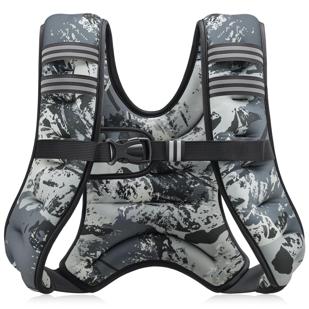 ZELUS Weighted Vest, 6lb/8lb/12lb/16lb/20lb/25lb/30lb Weight Vest for Men Women with Storage Pocket & Reflective Strips for Workout Strength Training Running Muscle Building, Urban Gray Camo (6 lb)