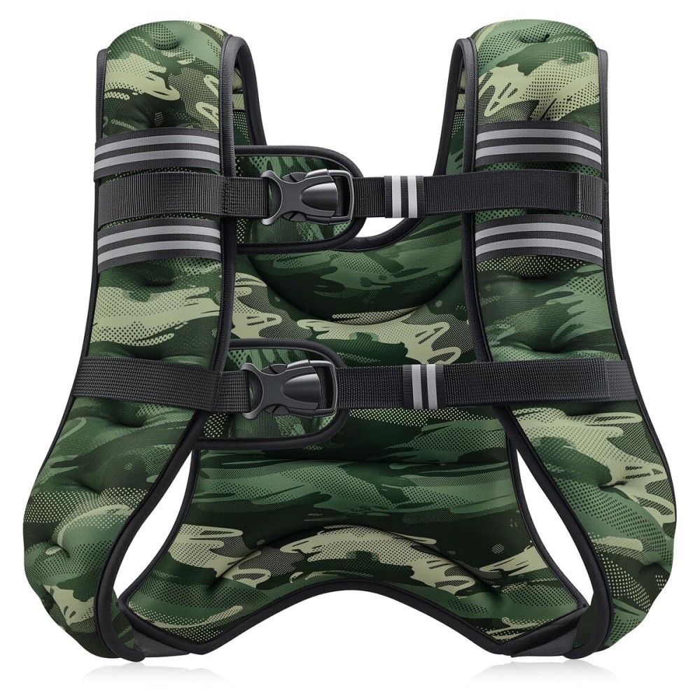 ZELUS Weighted Vest, 6lb/8lb/12lb/16lb/20lb/25lb/30lb Weight Vest for Men Women with Storage Pocket & Reflective Strips for Workout Strength Training Running Muscle Building, Forest Green Camo (16 lb)
