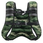 ZELUS Weighted Vest, 6lb/8lb/12lb/16lb/20lb/25lb/30lb Weight Vest for Men Women with Storage Pocket & Reflective Strips for Workout Strength Training Running Muscle Building, Forest Green Camo (16 lb)