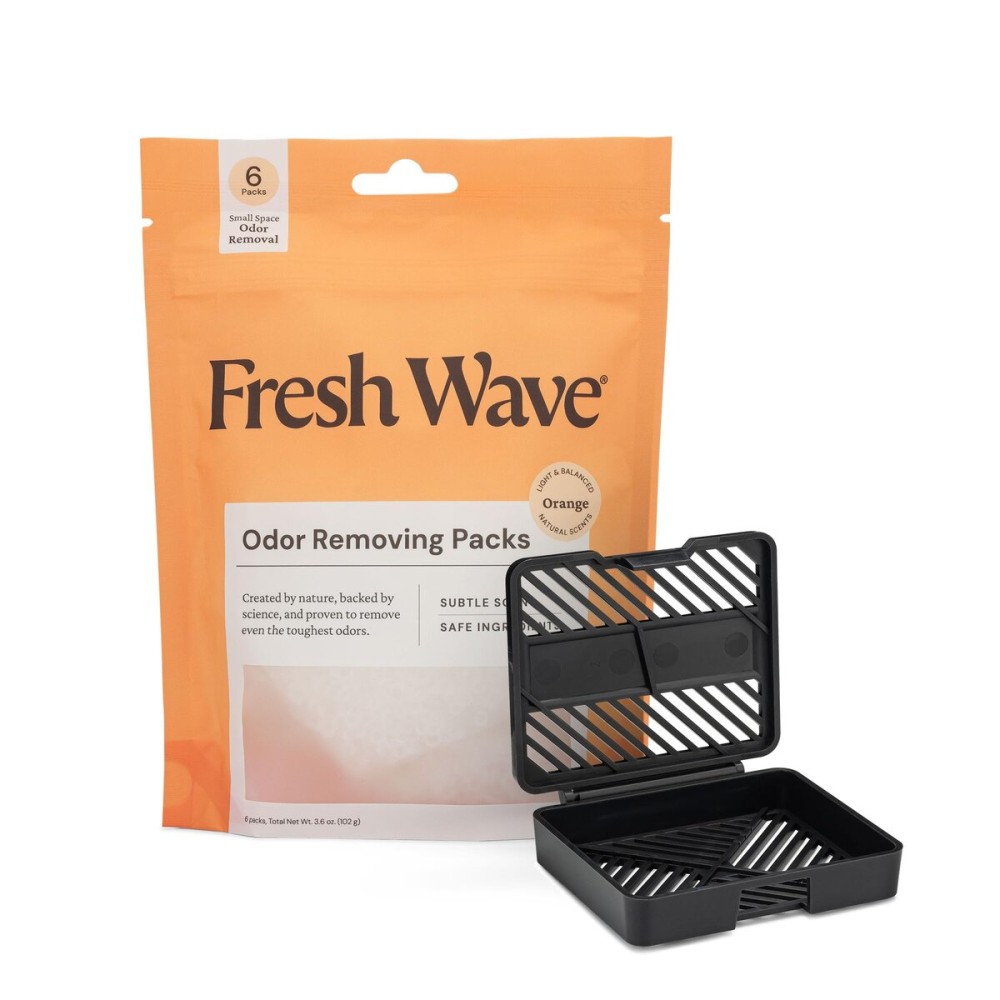 Fresh Wave Orange Odor Eliminating & Deodorizing Packs - Bag of 6 & Fresh Pod Case