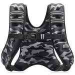 ZELUS Weighted Vest, 6lb/8lb/12lb/16lb/20lb/25lb/30lb Weight Vest for Men Women with Storage Pocket Reflective Strips for Workout Strength Training Running Muscle Building, Black Camo (8 lb)