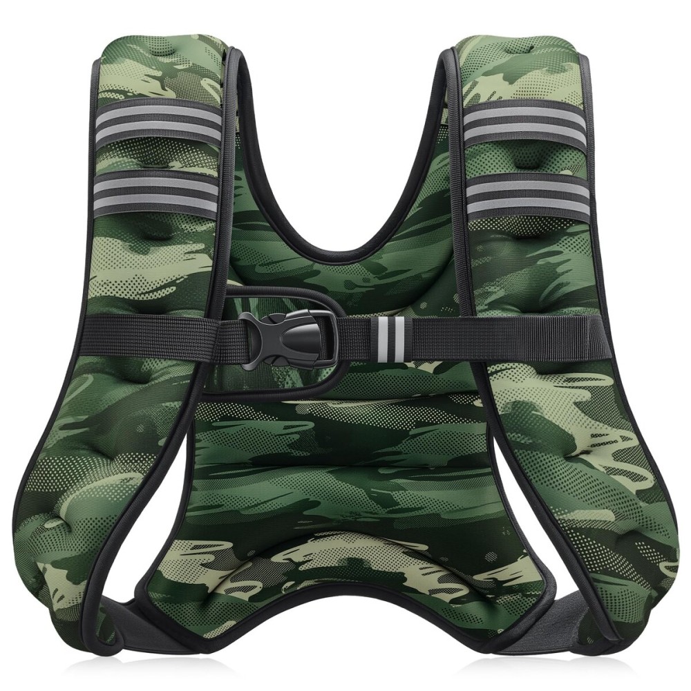 ZELUS Weighted Vest, 6lb/8lb/12lb/16lb/20lb/25lb/30lb Weight Vest for Men Women with Storage Pocket & Reflective Strips for Workout Strength Training Running Muscle Building, Forest Green Camo (12 lb)