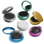 6Pcs Folding Hair Brush Set - Quality 2.5x0.8 Mini Hair Brush with Mirror for Hairstyling and Makeup on the Go - Travel-Friendly Foldable Hairbrush for Women with Soft Bristles, and Striking Colors