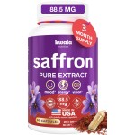 Kwala Nutrition Saffron Supplements for Mood, Energy & Focus - 100% Pure Saffron Extract - 88.5mg - 3 Month Supply - Made in USA - 90 Capsules