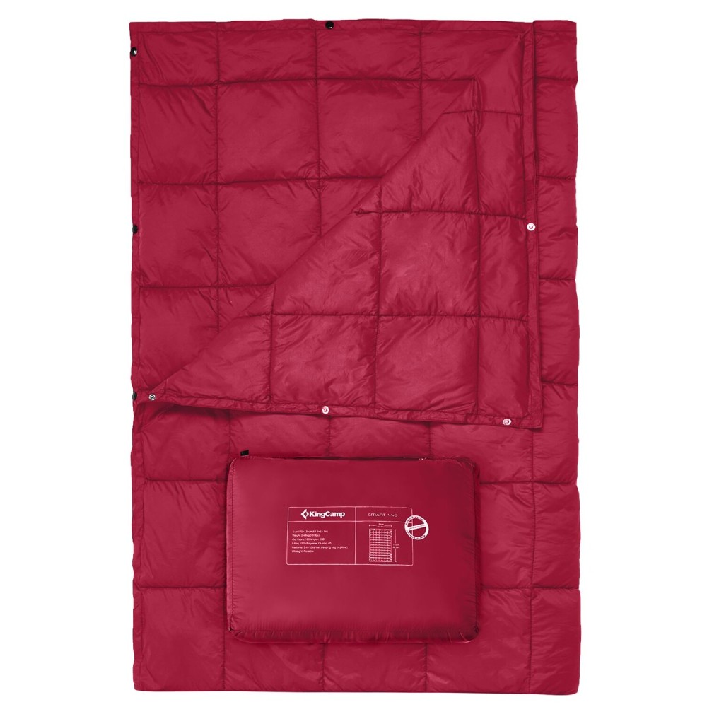 KingCamp Ultralight Camping Blanket, Packable Down Alternative Puffy Wearable Blankets Weatherproof Warm Package Quilt with Snap Buttons for Outdoor Hiking Travel Picnic Stadium (78.7 L x 56.7 W)