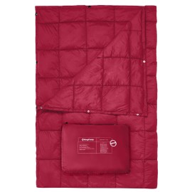 KingCamp Ultralight Camping Blanket, Packable Down Alternative Puffy Wearable Blankets Weatherproof Warm Package Quilt with Snap Buttons for Outdoor Hiking Travel Picnic Stadium (78.7 L x 56.7 W)