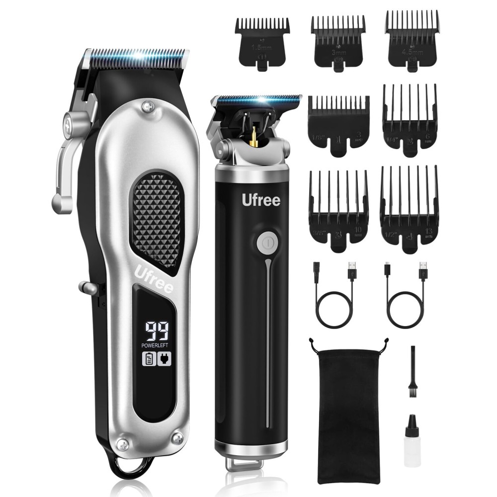 Ufree Hair Clippers for Men, Professional Clippers and Trimmers Set, Cordless Clippers for Hair Cutting, Beard Trimmer, Barber Clippers, Rechargeable Electric Shaver, Gifts for Men