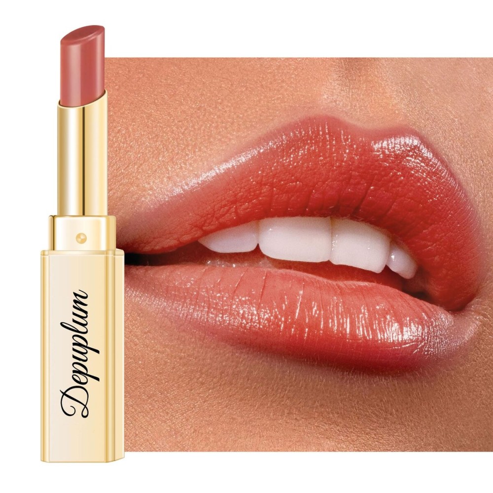 Depuplum Nude Red Lipstick for Women Hydrate Lipstick Glossy Moisture Lip Gloss Sheer-Medium Coverage Shine Tinted Lip Balm for Dry Lips, DM97 Rose Nude