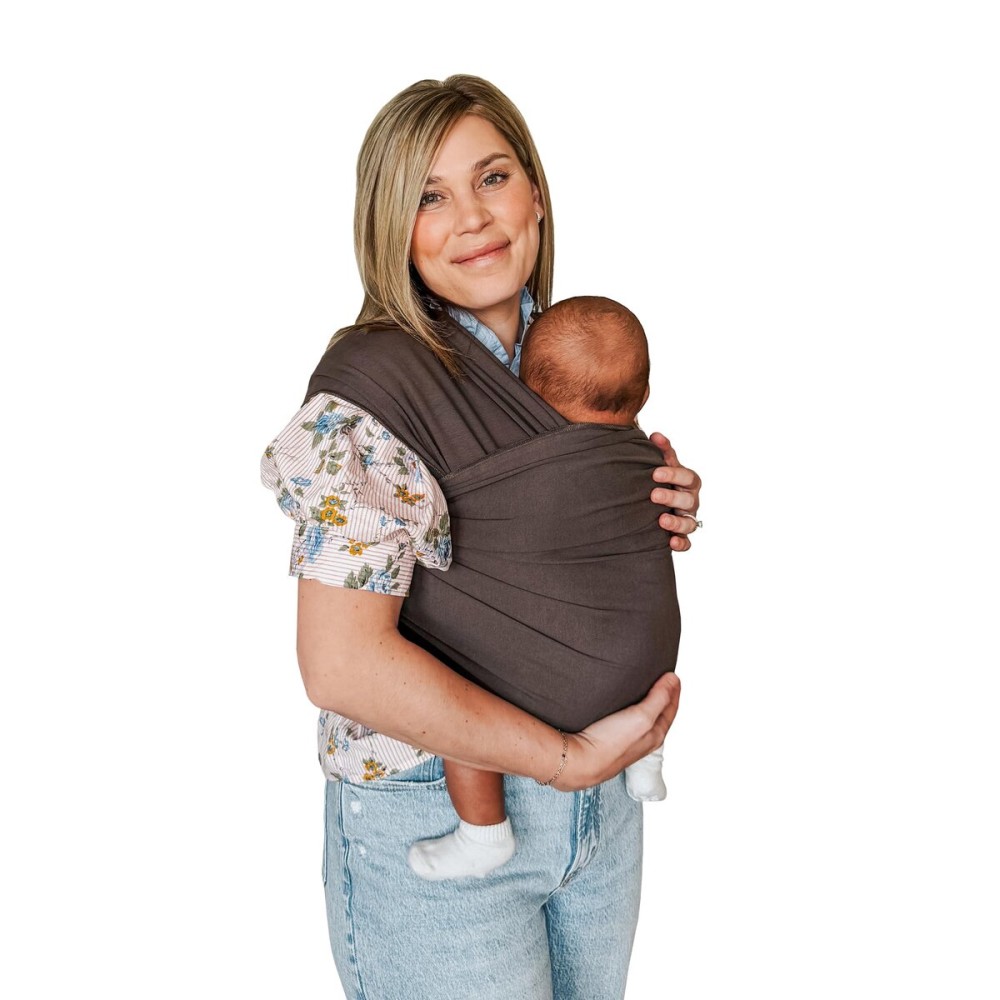 Moby - Classic Baby Wrap Carrier for Newborns & Infants, Hands-Free Newborn Wrap Swaddle Holder - Hickory