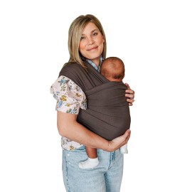 Moby - Classic Baby Wrap Carrier for Newborns & Infants, Hands-Free Newborn Wrap Swaddle Holder - Hickory
