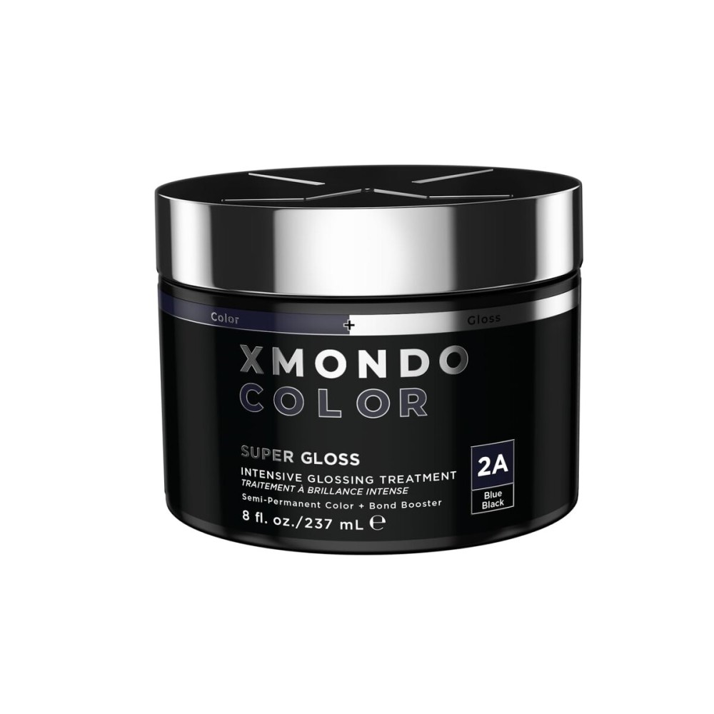 XMONDO Color Blue Black Color Depositing Mask & Semi-Permanent Hair Dye Super Gloss Infused with Bond Boosters for Nourishment, Revitalize & Repair, Vegan Formula, 8 Fl Oz