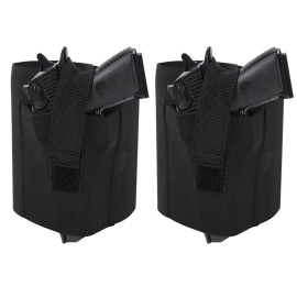 Accmor Ankle Holster for Concealed Carry, 2 Pack Elastic Leg Conceal Carry Gun Holsters with Magazine Pocket/Pouch for Men and Women, Right & Left Hand Draw