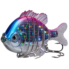 BASSDASH SwimPanfish Multi Jointed Panfish Bluegill Swimbaits Hard Topwater Bass Lures Fishing Lure Crank Saltwater 3.5in/0.85oz