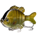 BASSDASH SwimPanfish Multi Jointed Panfish Bluegill Swimbaits Hard Topwater Bass Lures Fishing Lure Crank Saltwater 3.5in/0.85oz