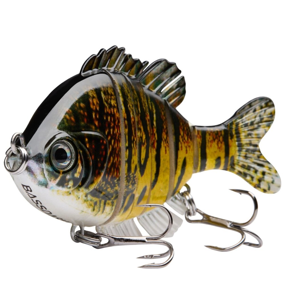BASSDASH SwimPanfish Multi Jointed Panfish Bluegill Swimbaits Hard Topwater Bass Lures Fishing Lure Crank Saltwater 3.5in/0.85oz