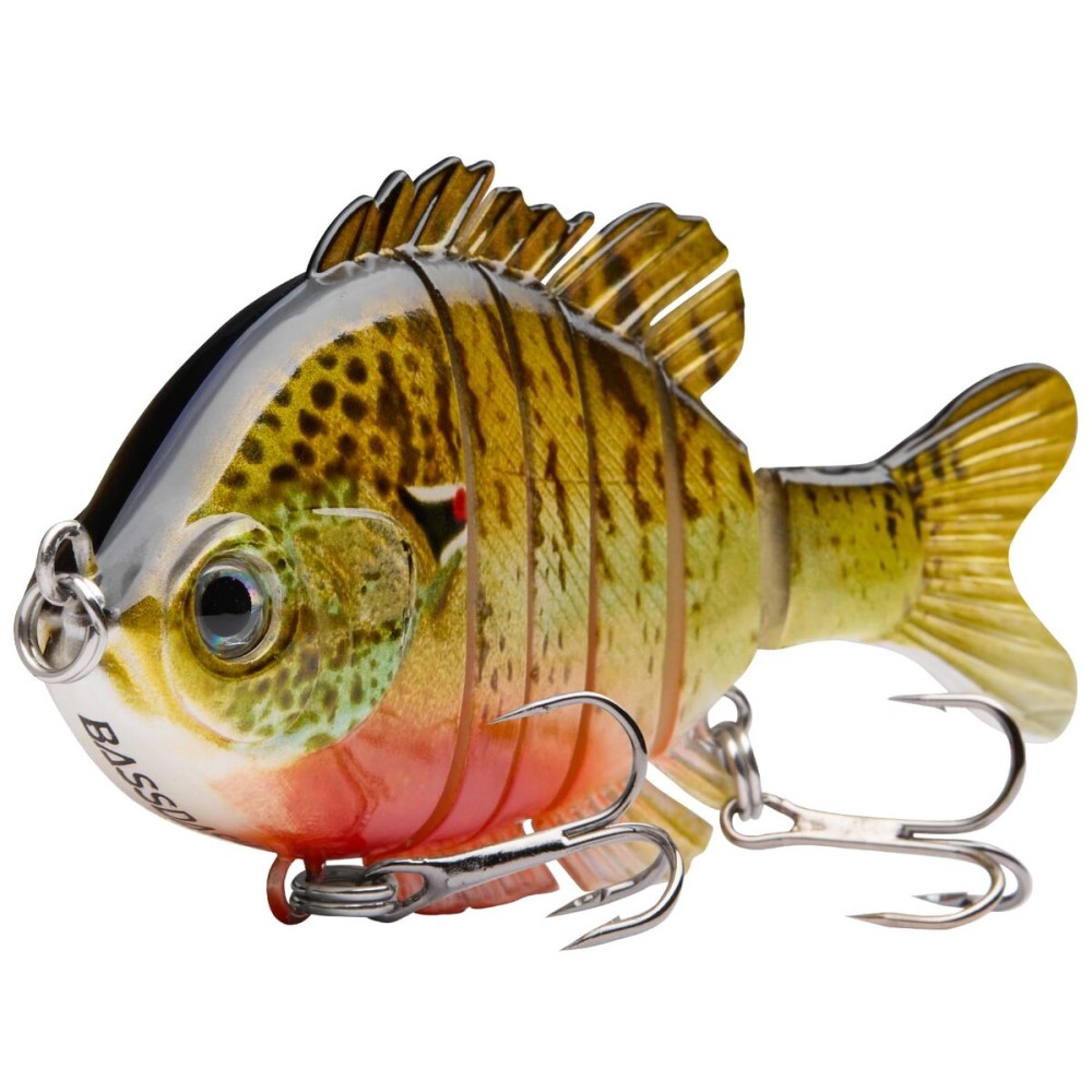 BASSDASH SwimPanfish Multi Jointed Panfish Bluegill Swimbaits Hard Topwater Bass Lures Fishing Lure Crank Saltwater 3.5in/0.85oz