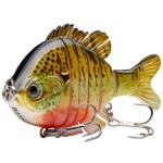 BASSDASH SwimPanfish Multi Jointed Panfish Bluegill Swimbaits Hard Topwater Bass Lures Fishing Lure Crank Saltwater 3.5in/0.85oz