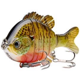 BASSDASH SwimPanfish Multi Jointed Panfish Bluegill Swimbaits Hard Topwater Bass Lures Fishing Lure Crank Saltwater 3.5in/0.85oz
