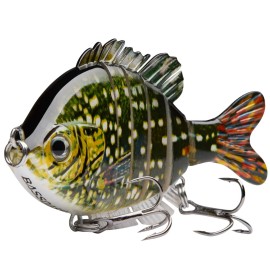 BASSDASH SwimPanfish Multi Jointed Panfish Bluegill Swimbaits Hard Topwater Bass Lures Fishing Lure Crank Saltwater 3.5in/0.85oz
