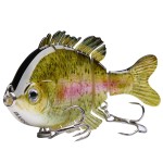 BASSDASH SwimPanfish Multi Jointed Panfish Bluegill Swimbaits Hard Topwater Bass Lures Fishing Lure Crank Saltwater 3.5in/0.85oz