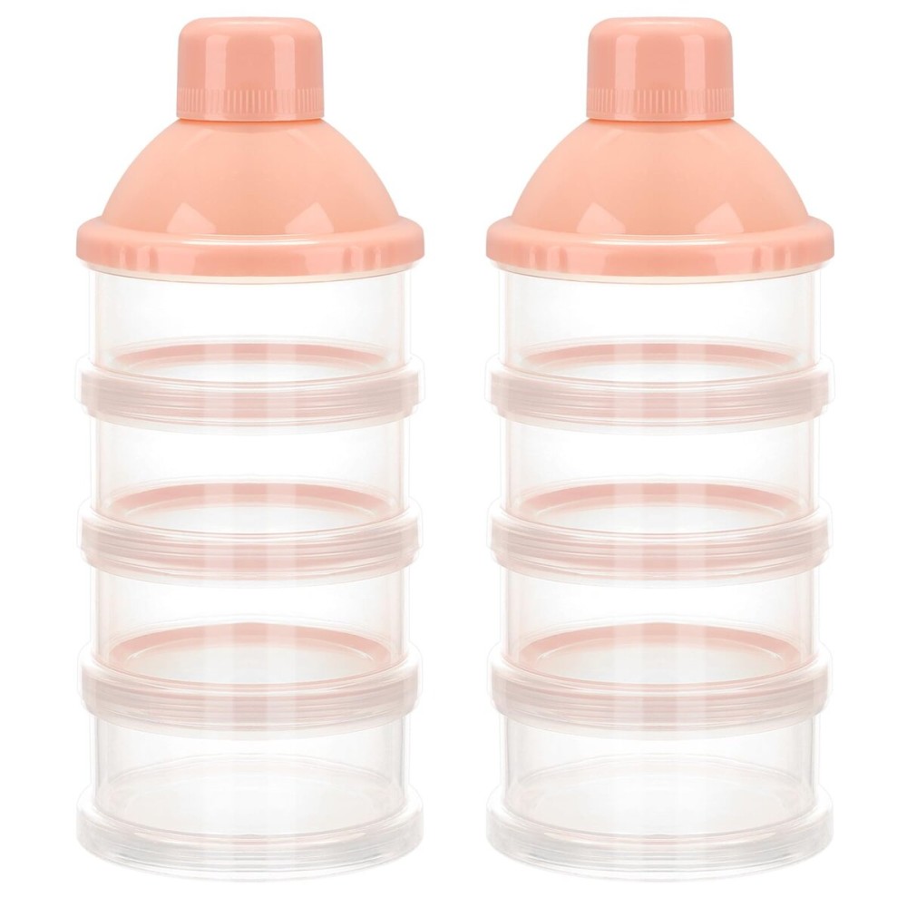 Accmor Formula Dispenser On The Go, 4 Compartments Stackable Formula Container for Travel, Baby Milk Powder Kids Snack Container, BPA Free