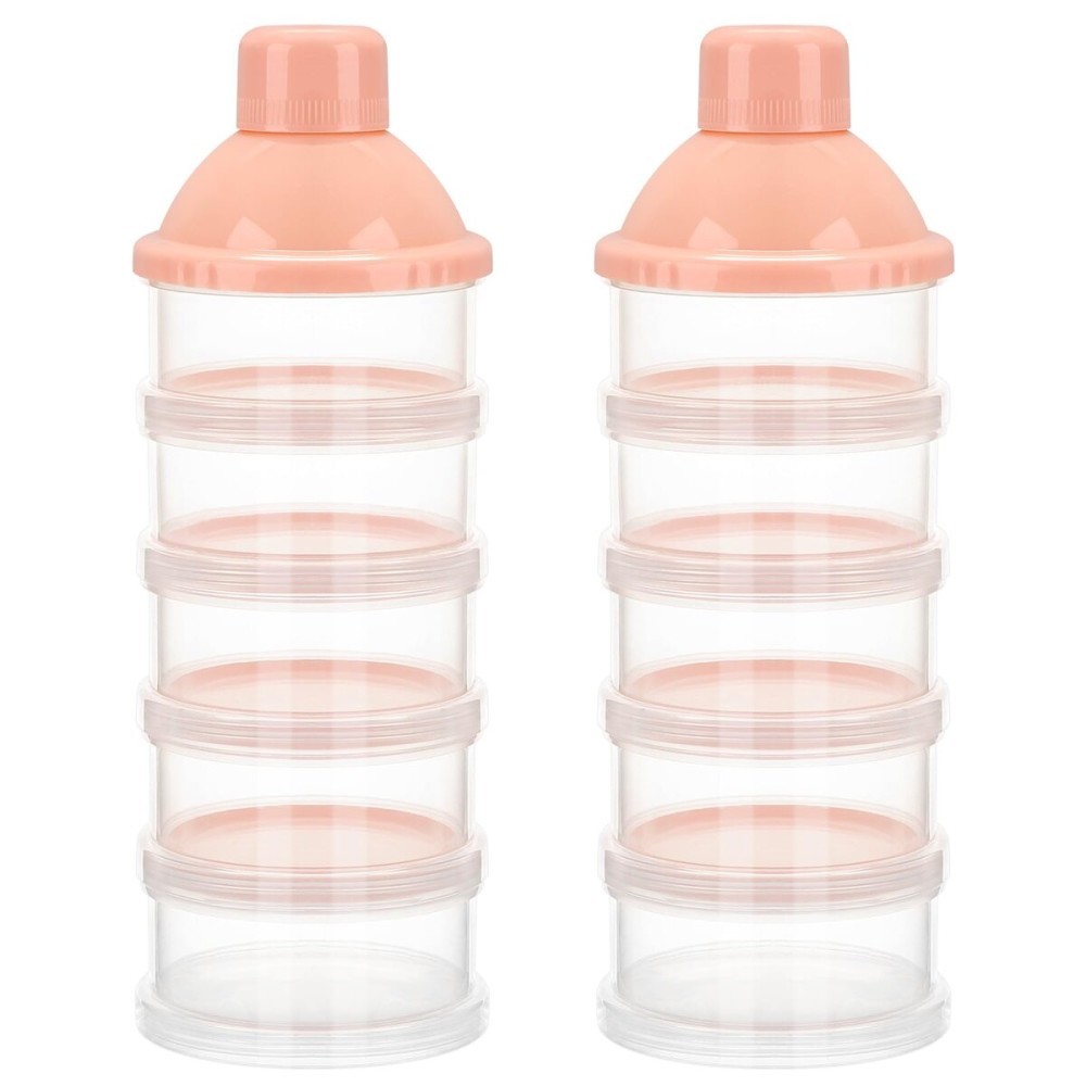 Accmor Formula Dispenser On The Go, 5 Compartments Stackable Formula Container for Travel, Baby Milk Powder Kids Snack Container, BPA Free