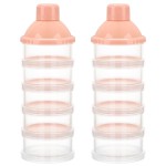 Accmor Formula Dispenser On The Go, 5 Compartments Stackable Formula Container for Travel, Baby Milk Powder Kids Snack Container, BPA Free