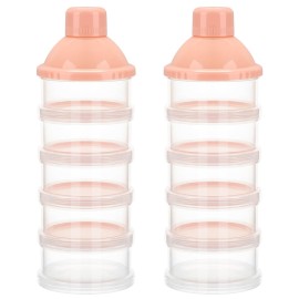 Accmor Formula Dispenser On The Go, 5 Compartments Stackable Formula Container for Travel, Baby Milk Powder Kids Snack Container, BPA Free