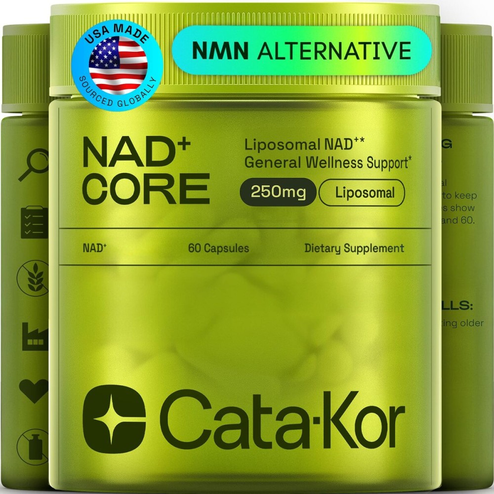 Cata-Kor NMN Supplement Alternative - Liposomal NAD+ Supplement - Third-Party Tested - NAD CORE - 30-Day Supply - 60 Capsules