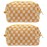 PAZIMIIK Checkered Makeup Bag for Purse Portable Zipper Make Up Pouch Small Cosmetic Case for Travel Accessories (2PCS Orange)