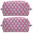 PAZIMIIK Checkered Makeup Bag for Purse Portable Zipper Make Up Pouch Small Cosmetic Case for Travel Accessories (2PCS Magenta Green)