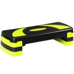 JungleA 31 Aerobic Step Platform, 3 Levels Height Adjustable Steppers For Exercise at Home Gym, Cardio Workout Step Platform Bench, 4 Stackable Risers, Non Slip Fitness Stepper Up Box, Chartreuse