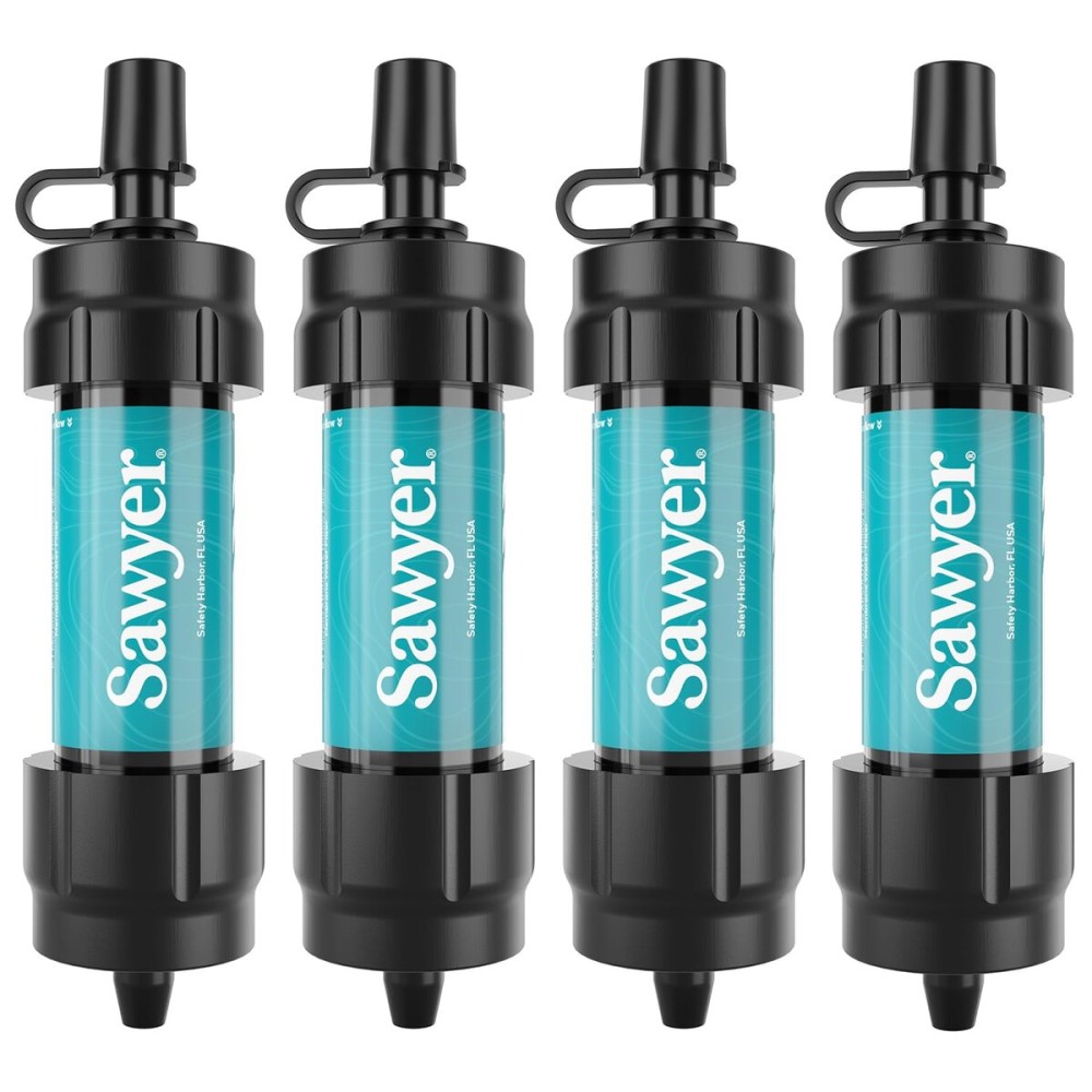 Sawyer Products SP3404 Mini Water Filtration System, Filter and Cleaning Plunger only, 4-Pack, Teal