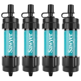 Sawyer Products SP3404 Mini Water Filtration System, Filter and Cleaning Plunger only, 4-Pack, Teal