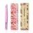 Expert Eyebrow Hair Removal Tweezer with Leather Case, GlamTweeler High Precision Slant Tip Stainless Steel Tweezers for Men and Women (Cherry Blossom Pink)