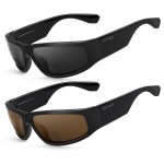 2 PACK Unbreakable Bifocal Reading Sunglasses for Men, Wrap Around Sun Reader Heavy Duty Temple UV400 Outdoor Sports Driving Finshing (Black & Grey +2.25)