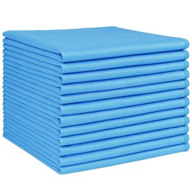 HOMEXCEL Microfiber Glass Cleaning Cloth 12 PK, Lint Free Streak Free, Reusable Cleaning Cloth for Cleaning Windows, Glasses, Mirrors, Screens, Stainless Steel, and More Blue-1212
