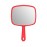PROTECLE Large Hand Mirror, Salon Barber Hairdressing Handheld Mirror with Handle (Square Red 10.3x7.4)