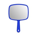 PROTECLE Large Hand Mirror, Salon Barber Hairdressing Handheld Mirror with Handle (Square Blue 10.3x7.4)