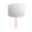 PROTECLE Large Hand Mirror, Salon Barber Hairdressing Handheld Mirror with Handle (Square Pink 10.3x7.4)